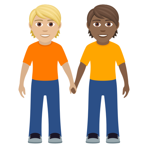 Люди, держащиеся за руки: светлый тон кожи темный тон кожи для JoyPixels 9.0