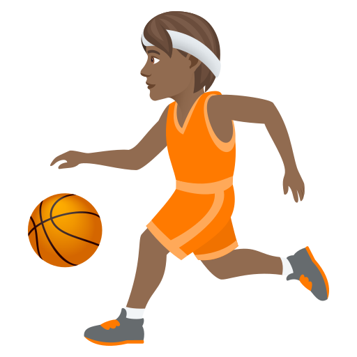 Баскетболист: темный тон кожи для JoyPixels 9.0