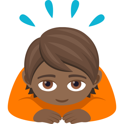 Человек кланяется: темный тон кожи для JoyPixels 9.0