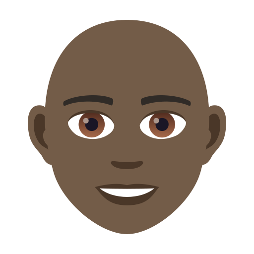 Взрослый: очень темный тон кожи без волос для JoyPixels 9.0