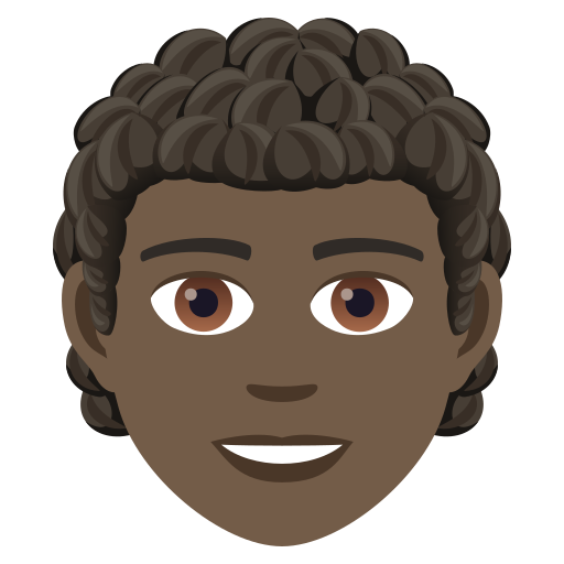 Взрослый: очень темный тон кожи кудрявые волосы для JoyPixels 9.0