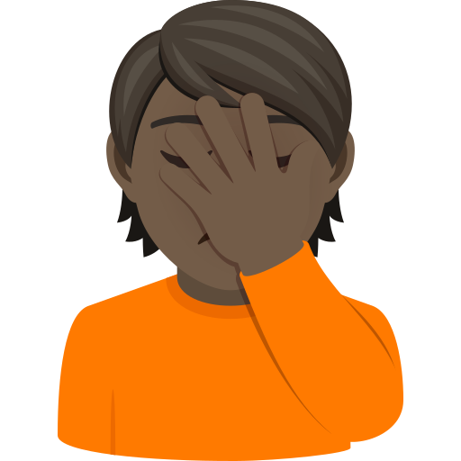 Человек потерял дар речи: очень темный тон кожи для JoyPixels 9.0