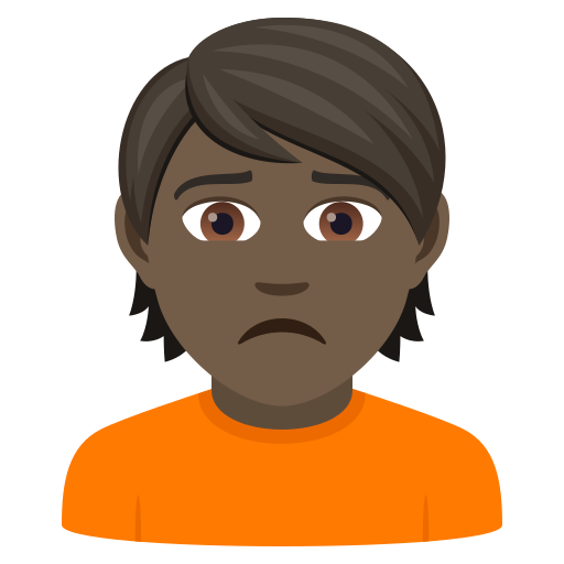 Нахмурившись людина: дуже темний тон шкіри для JoyPixels 9.0