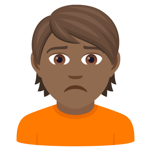 Нахмурившись людина: темний тон шкіри для JoyPixels 9.0