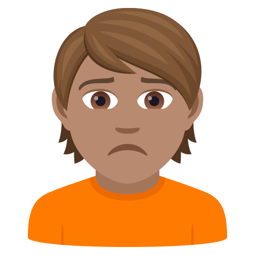 Нахмурившийся человек: средний тон кожи для JoyPixels 9.0