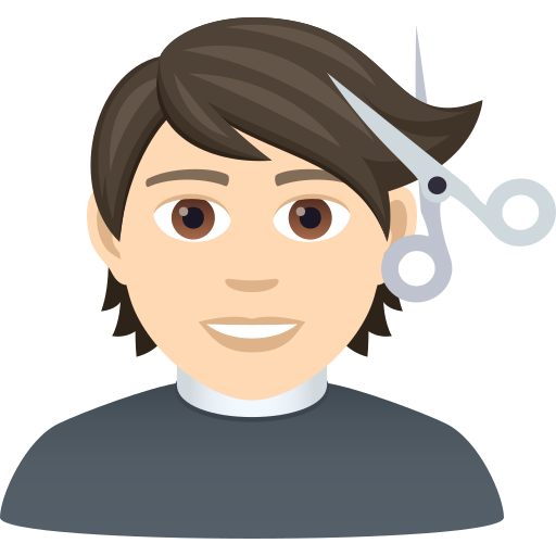 Людина у перукаря: дуже світлий тон шкіри для JoyPixels 9.0