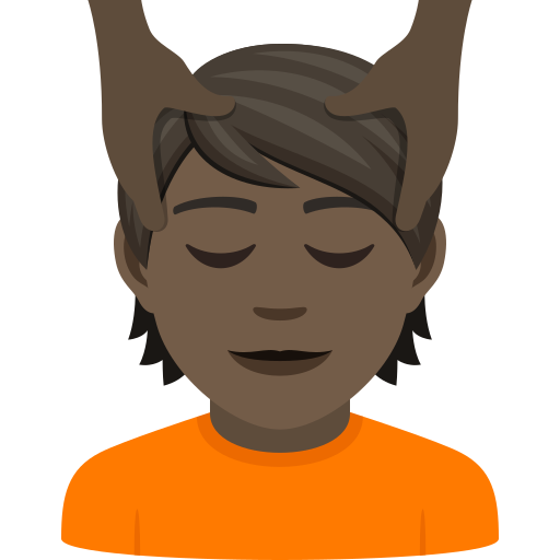 Людині масажують обличчя: дуже темний тон шкіри для JoyPixels 9.0