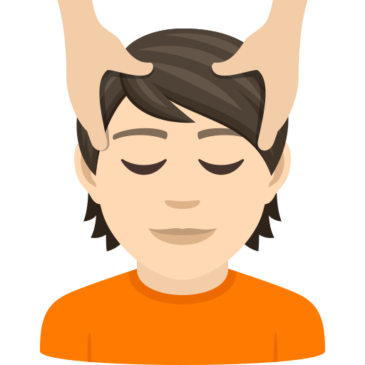 Людині масажують обличчя: дуже світлий тон шкіри для JoyPixels 9.0