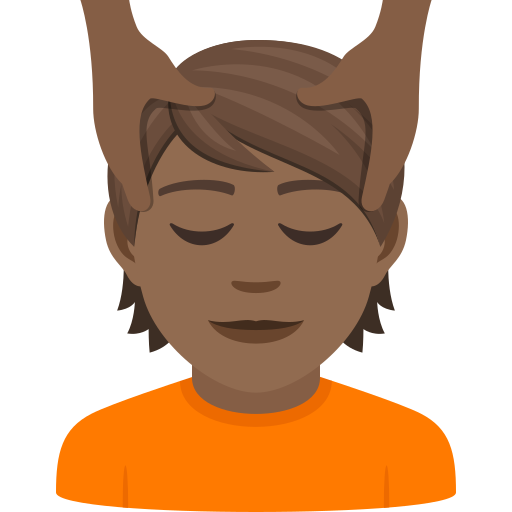 Людині масажують обличчя: темний тон шкіри для JoyPixels 9.0