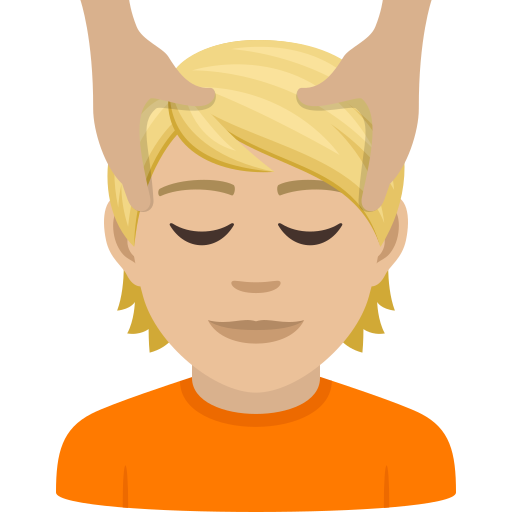 Людині масажують обличчя: світлий тон шкіри для JoyPixels 9.0