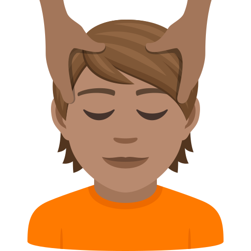 Людині масажують обличчя: середній тон шкіри для JoyPixels 9.0