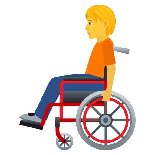 Человек в кресле-коляске с ручным приводом для JoyPixels 9.0