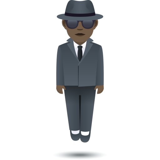 Бизнесмен в воздухе: очень темный тон кожи для JoyPixels 9.0