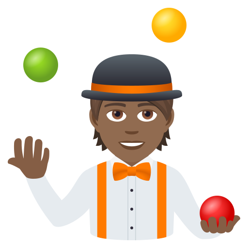 Жонглер: темный тон кожи для JoyPixels 9.0