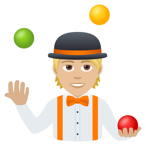 Жонглер: светлый тон кожи для JoyPixels 9.0