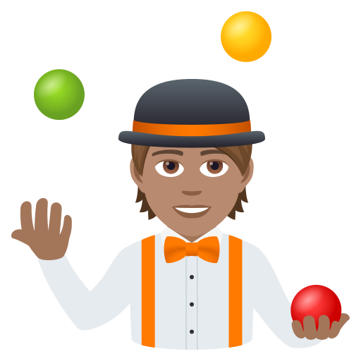  Жонглер: средний тон кожи для JoyPixels 9.0