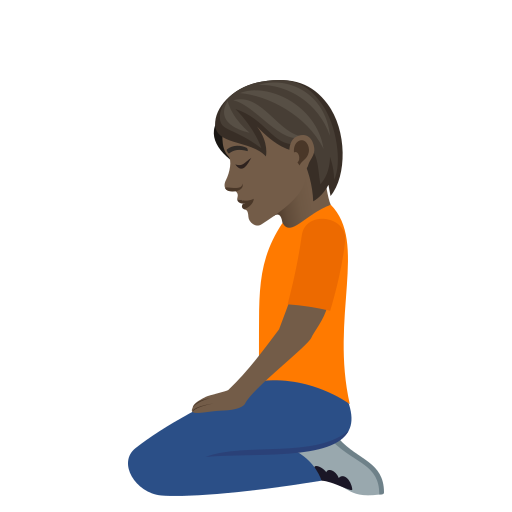 Людина на колінах: дуже темний тон шкіри для JoyPixels 9.0