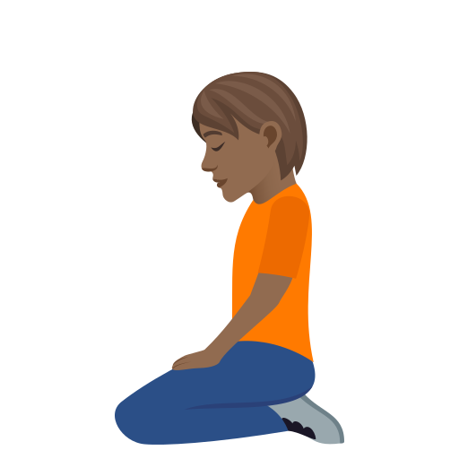 Людина на колінах: темний тон шкіри для JoyPixels 9.0