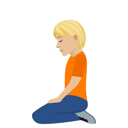 Людина на колінах: світлий тон шкіри для JoyPixels 9.0