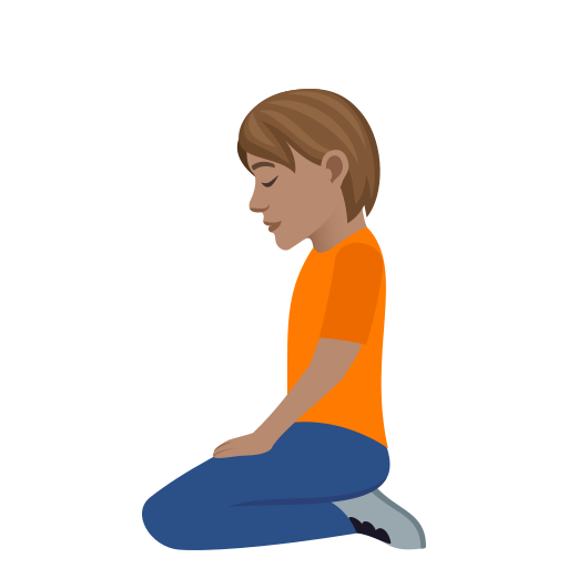 Людина на колінах: середній тон шкіри для JoyPixels 9.0