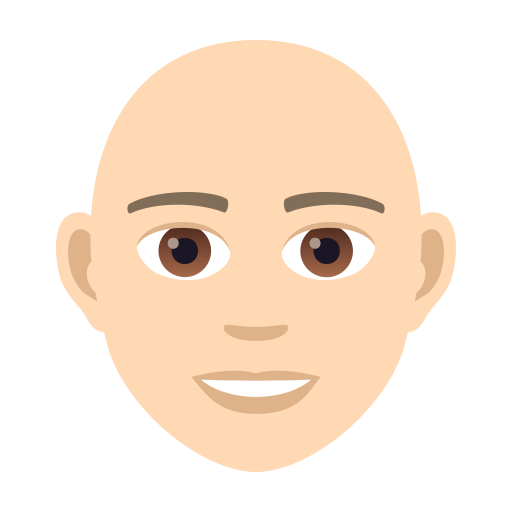 Взрослый: очень светлый тон кожи без волос для JoyPixels 9.0