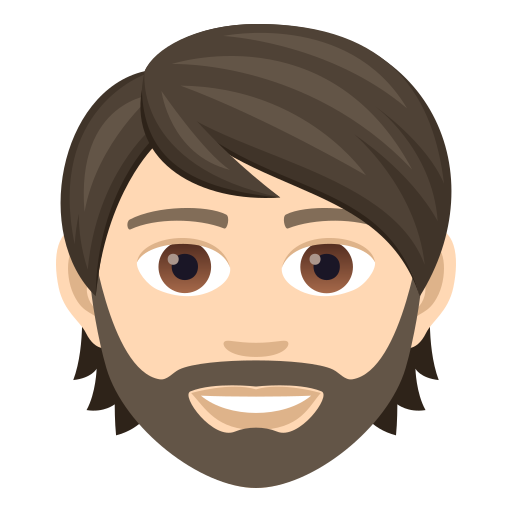 Бородатий чоловік: Дуже світлий тон шкіри для JoyPixels 9.0