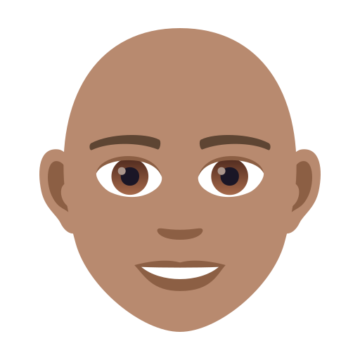 Дорослий: середній тон шкіри без волосся для JoyPixels 9.0