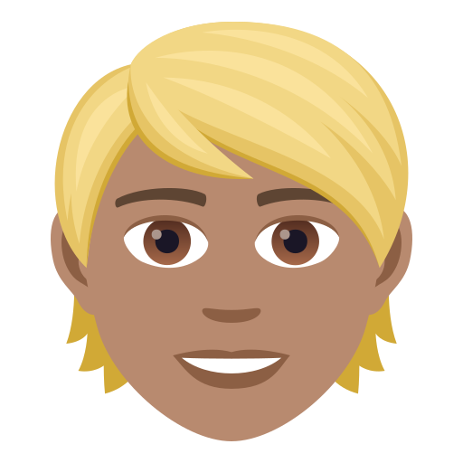 Людина зі світлим волоссям: середній тон шкіри для JoyPixels 9.0