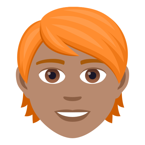 Дорослий: середній тон шкіри руде волосся для JoyPixels 9.0