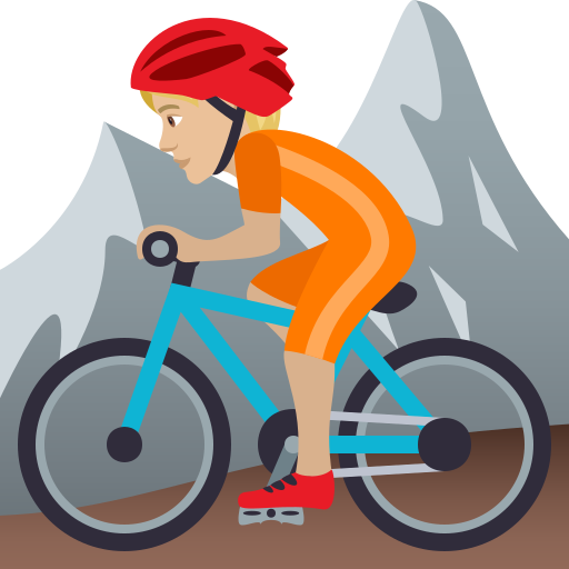 Человек на горном велосипеде: светлый тон кожи для JoyPixels 9.0