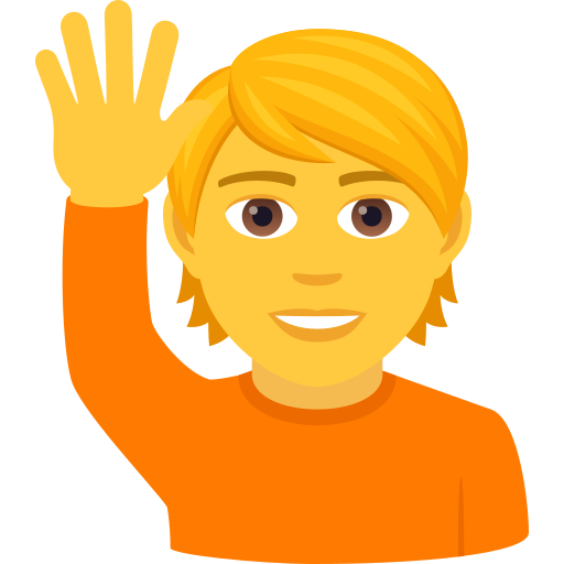 Людина з піднятою рукою для JoyPixels 9.0