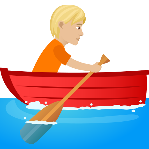 Веслування: світлий тон шкіри для JoyPixels 9.0