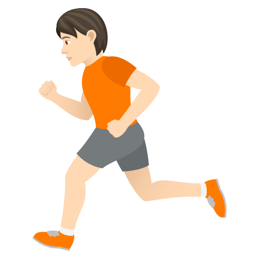 Людина біжить: дуже світлий тон шкіри для JoyPixels 9.0