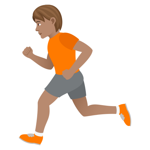 Людина біжить: середній тон шкіри для JoyPixels 9.0