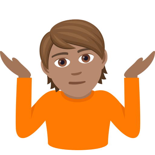 Людина знизує плечима: середній тон шкіри для JoyPixels 9.0