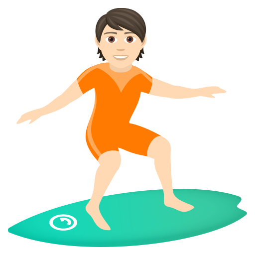 Серфінг: дуже світлий тон шкіри для JoyPixels 9.0