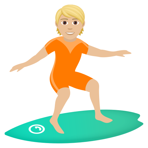 Серфинг: светлый тон кожи для JoyPixels 9.0