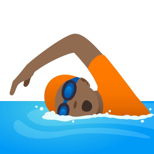 Плавание: темный тон кожи для JoyPixels 9.0