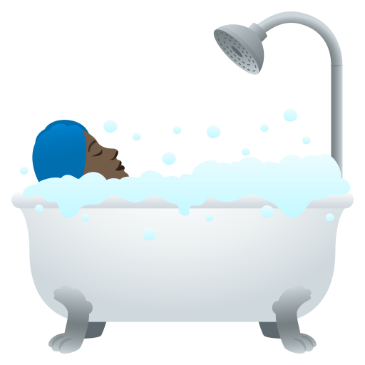 Человек в ванне: очень темный тон кожи для JoyPixels 9.0