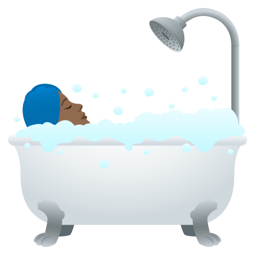 Людина у ванні: темний тон шкіри для JoyPixels 9.0