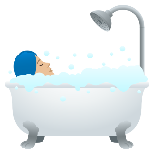 Людина у ванні: світлий тон шкіри для JoyPixels 9.0