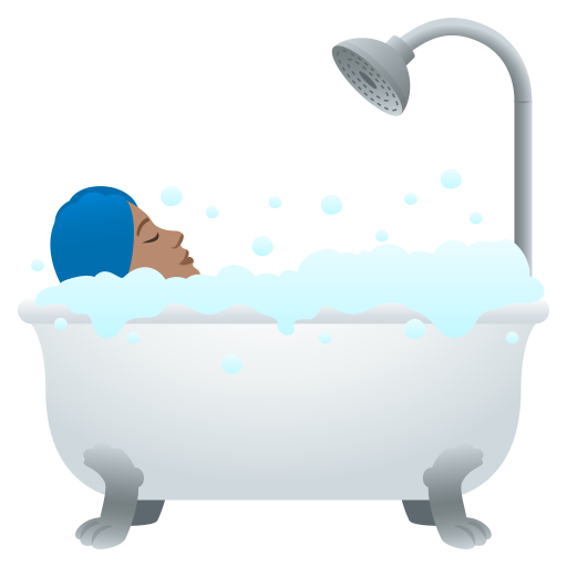 Людина у ванні: середній тон шкіри для JoyPixels 9.0