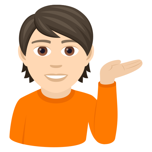 Людина тягне руку: дуже світлий тон шкіри для JoyPixels 9.0