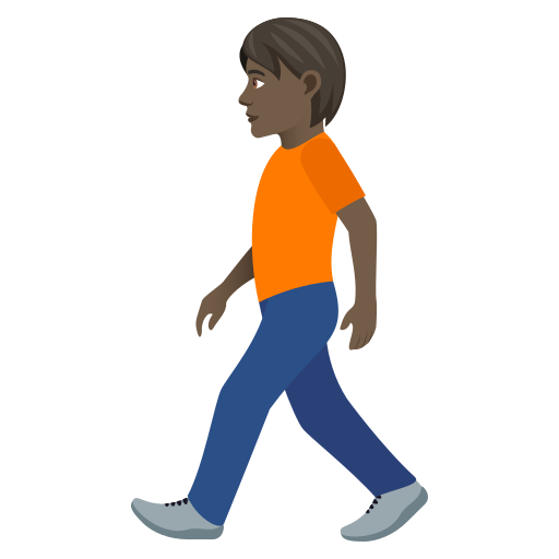 Людина йде: дуже темний тон шкіри для JoyPixels 9.0