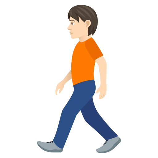 Людина йде: дуже світлий тон шкіри для JoyPixels 9.0