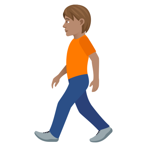 Человек идет: средний тон кожи для JoyPixels 9.0