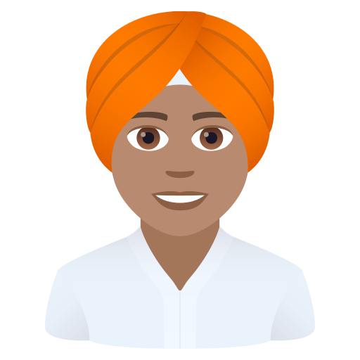 Людина в тюрбані: середній тон шкіри для JoyPixels 9.0