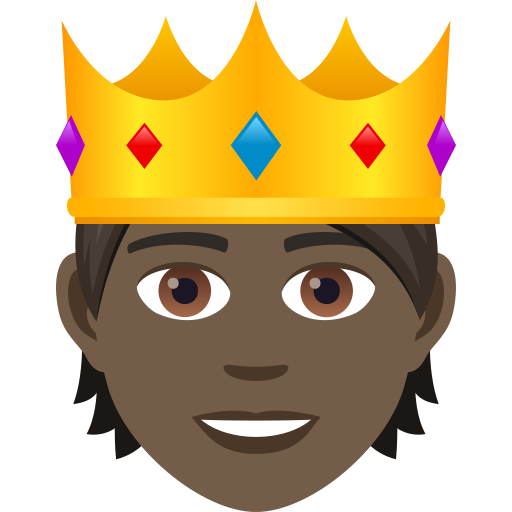 Людина з короною: дуже темний тон шкіри для JoyPixels 9.0