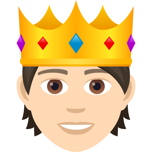 Людина з короною: дуже світлий тон шкіри для JoyPixels 9.0