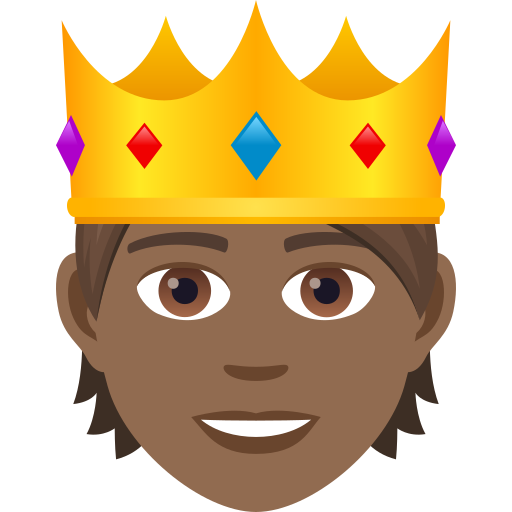 Людина з короною: темний тон шкіри для JoyPixels 9.0